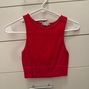 Zara Vibrant Red Ribbed Crop Top